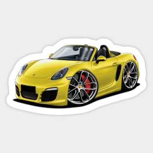 Yellow Low Porsche Sticker
